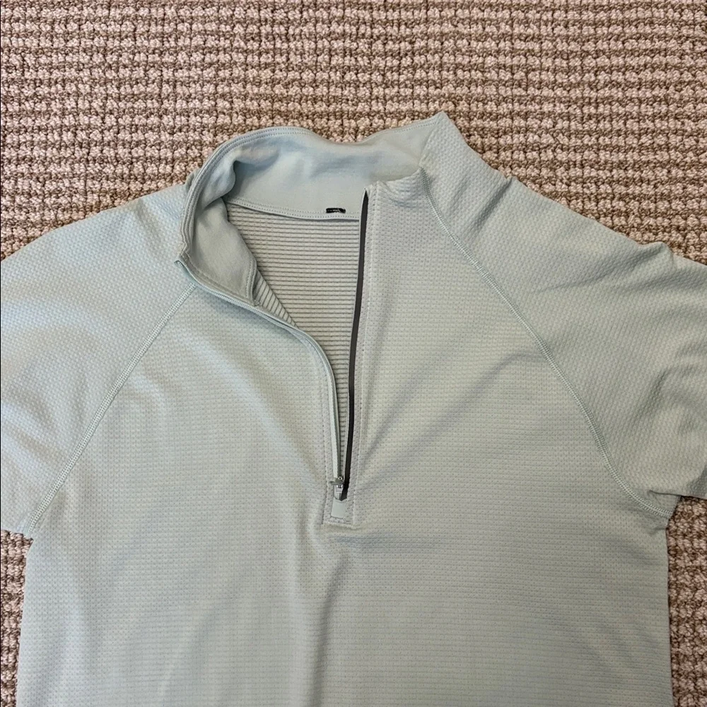 Lululemon Metal Vent Tech 1/2 Zip Small Mint Light Green - Picture 2 of 4